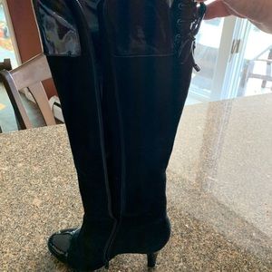 BCBGirls suede and patten leather boots